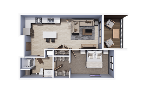 Unit Type 3 Plan- 1 Bedroom Type B